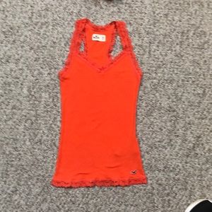Orange Hollister tank top with lace